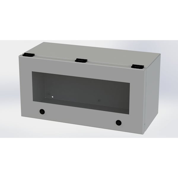 1/4 Turn Latch Electrical Enclosures, 9 in H, 8 in D, 18 in W, NEMA 3R, 4, 12, 13, Carbon Steel